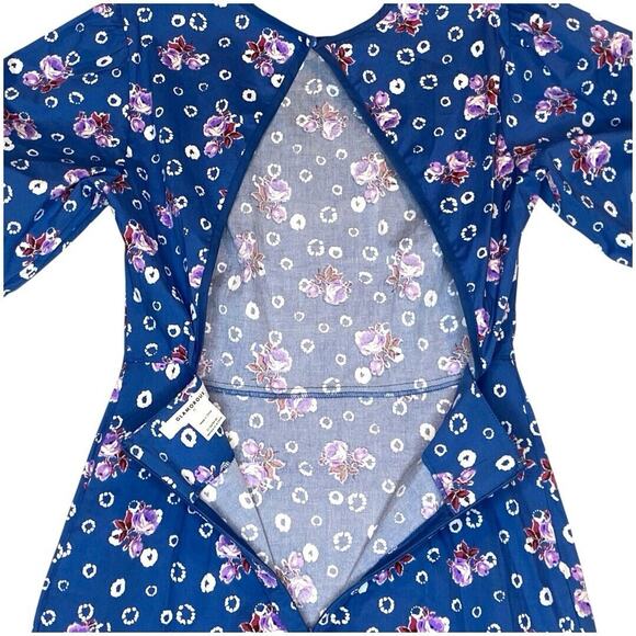 Puff Sleeve‎ Mini Dress XS Blue Cotton Soft Girl Cottagecore Coquette Date Night - Picture 5 of 11